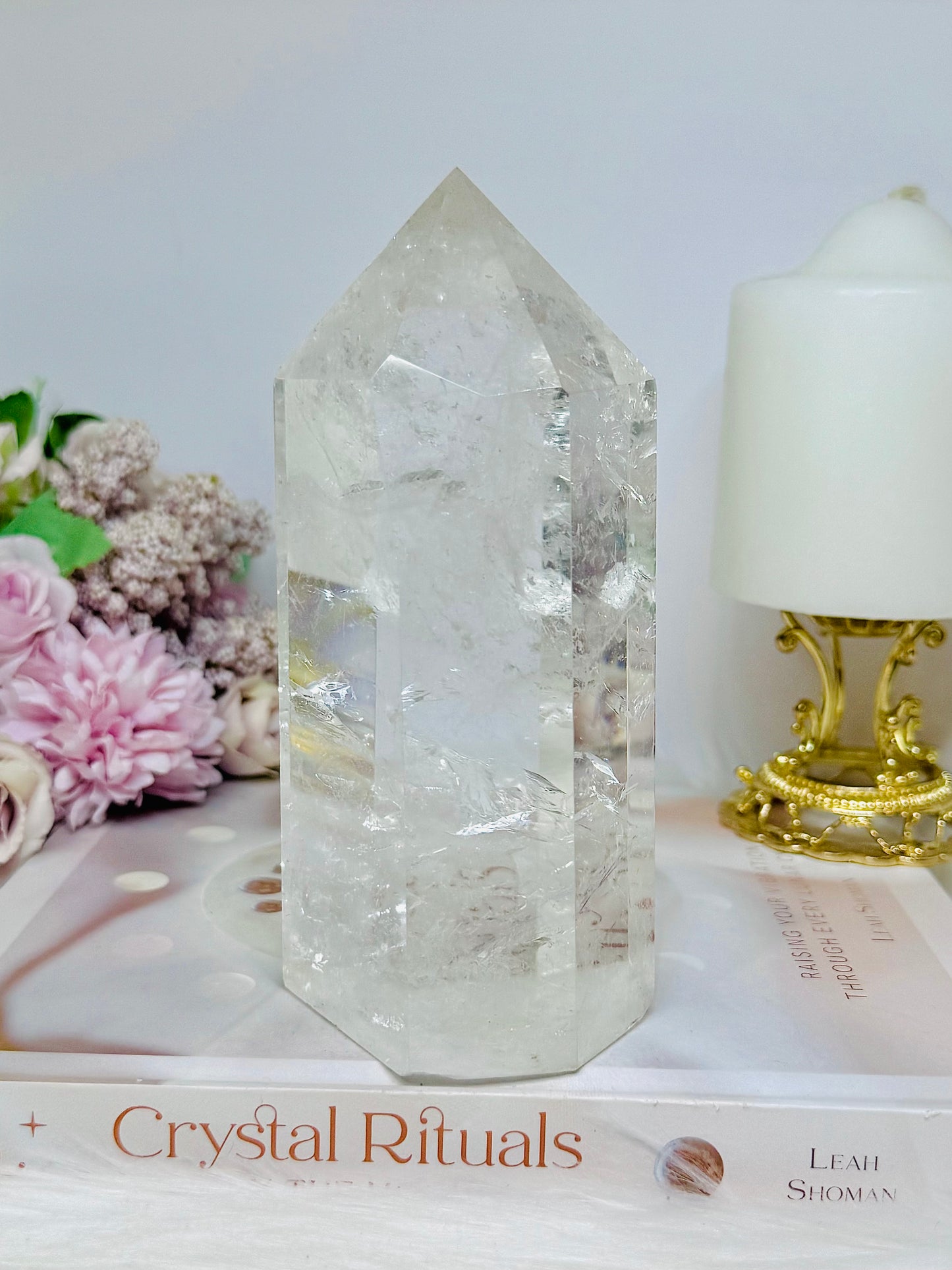 High Grade AAA Clear Quartz Large Chunky Tower From Brazil 15.5cm 956g