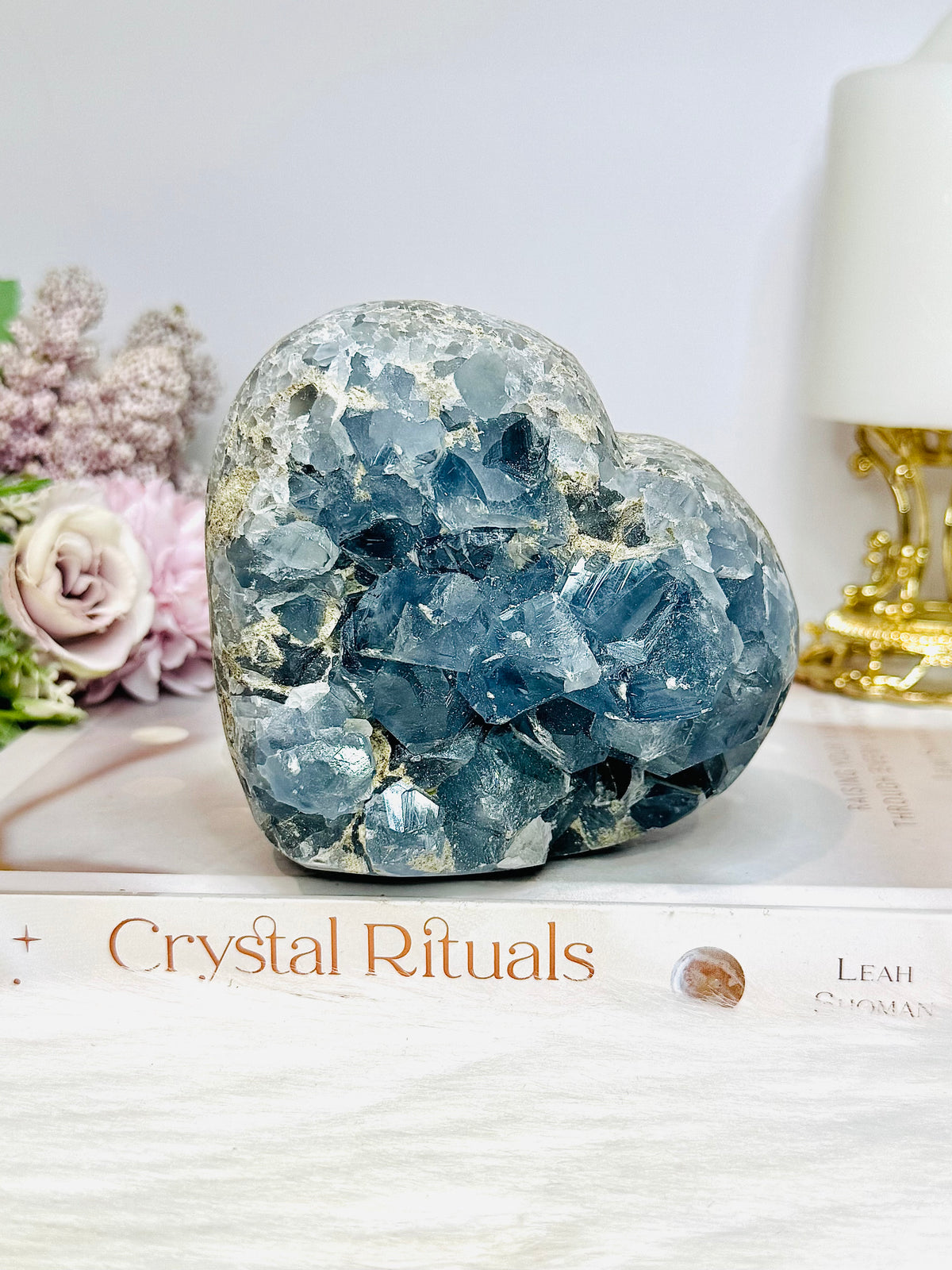 Large Deep Blue Large Chunky Celestite Heart 1.1KG