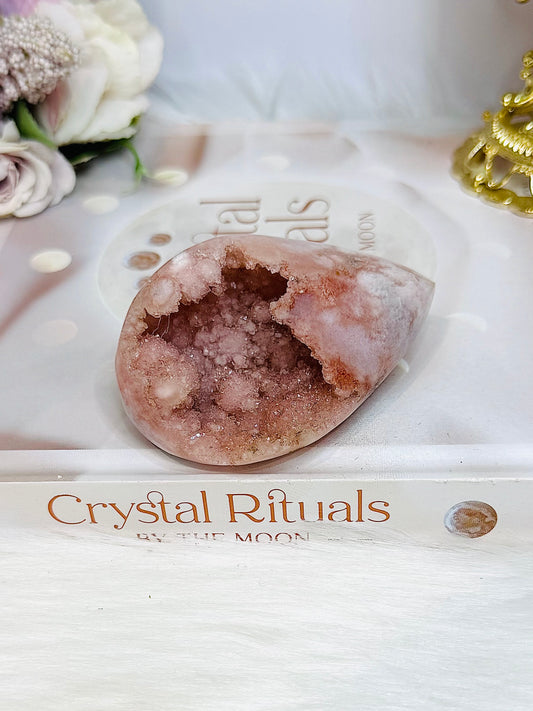 Druzy Pink Amethyst Tear Drop 8cm