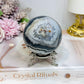 Large Mexican Crazy Lace Agate Druzy Sphere On Stand 425g