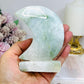 Moss Agate Druzy Moon On Stand 10cm 256g