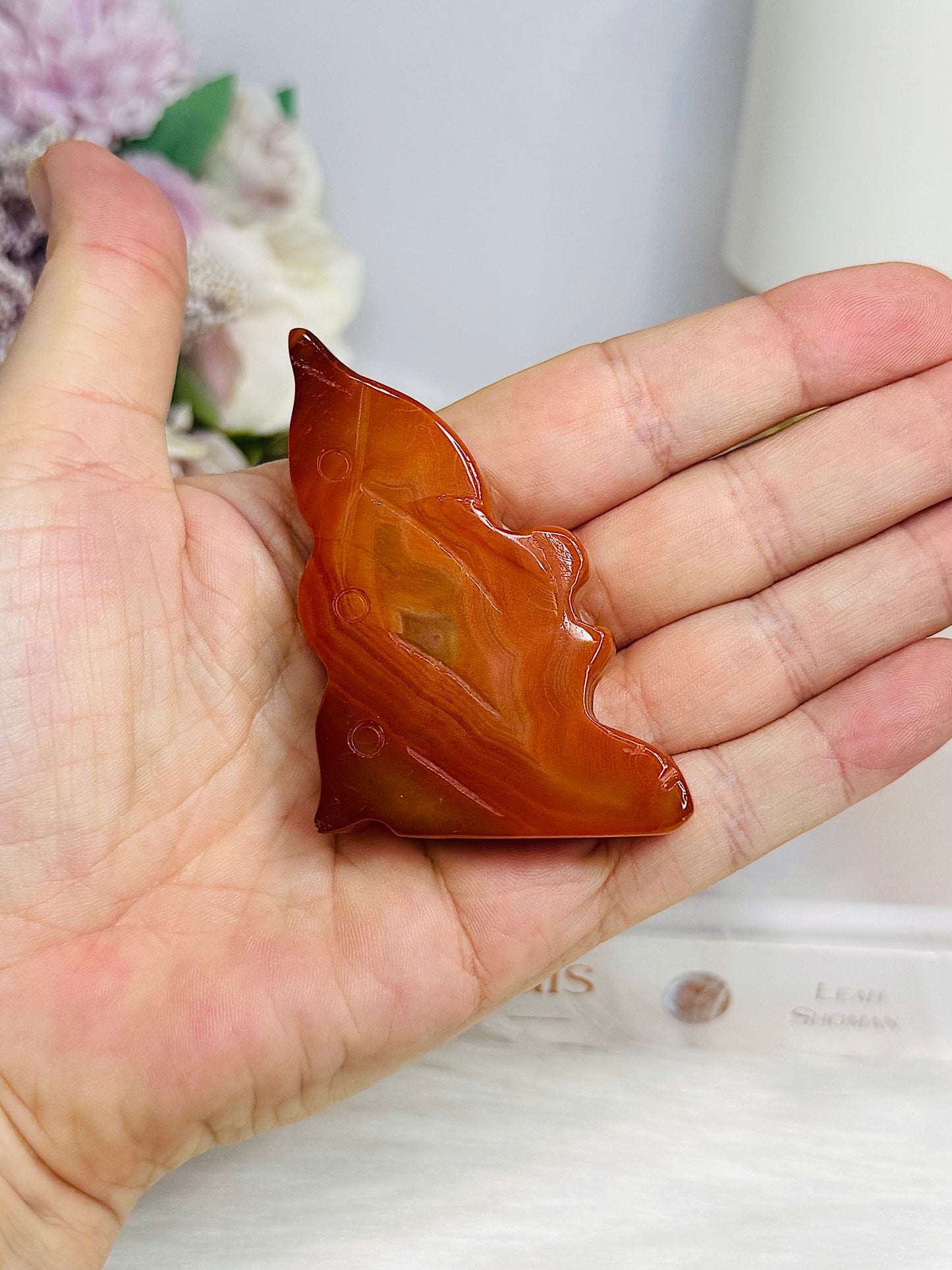 Carnelian Druzy Carved Fairy 6.5cm