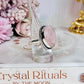 Large Rose Quartz Stone Silver Ring In Gft Bag