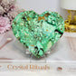 Large Natural Variscite Carved Heart on Stand 9.5cm