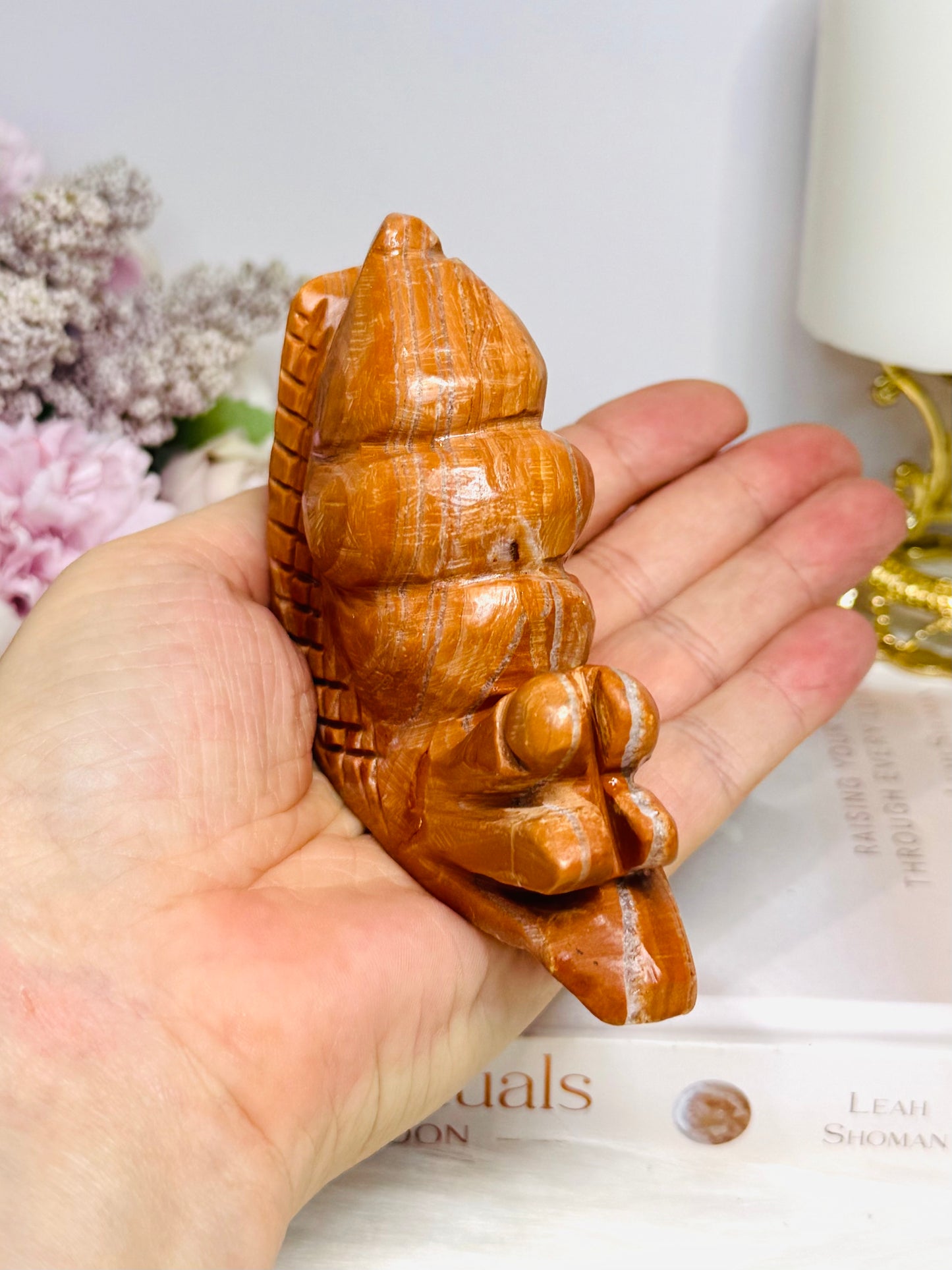 Chunky Large Orange Jasper Snail 11.5cm 296g