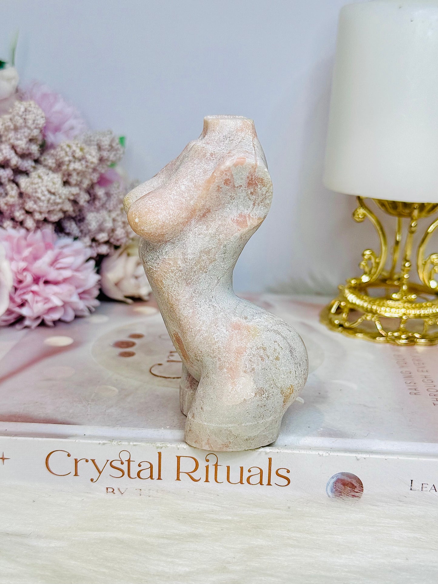 Pink Opal Carved Female Body 9cm 322g
