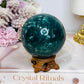 Large Green Jasper Sphere On Stand 432g