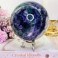 Huge Gorgeous 1.93KG Purple & Green Fluorite Sphere On Stand