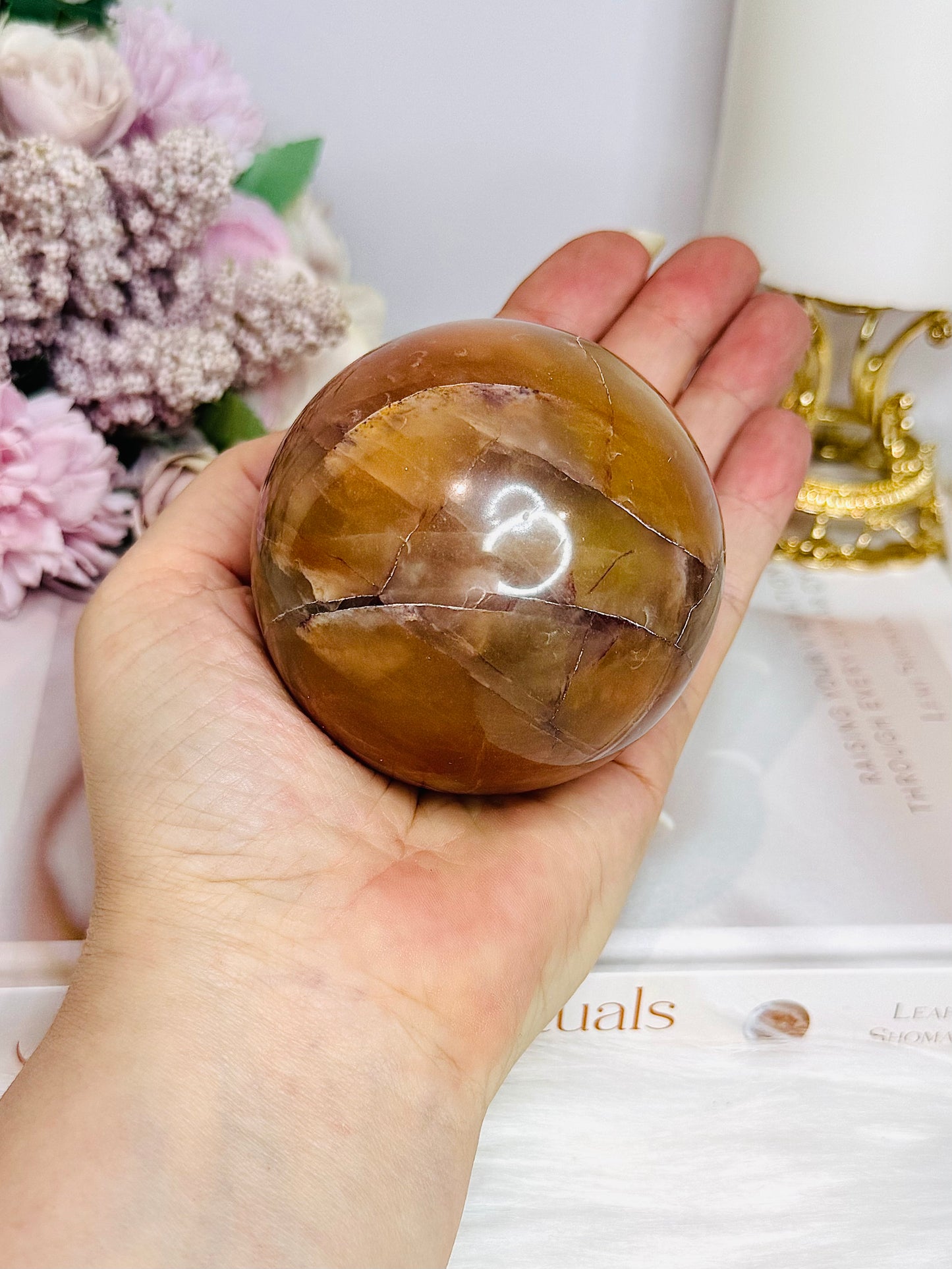 Large Carnelian Sphere on Stand 460g