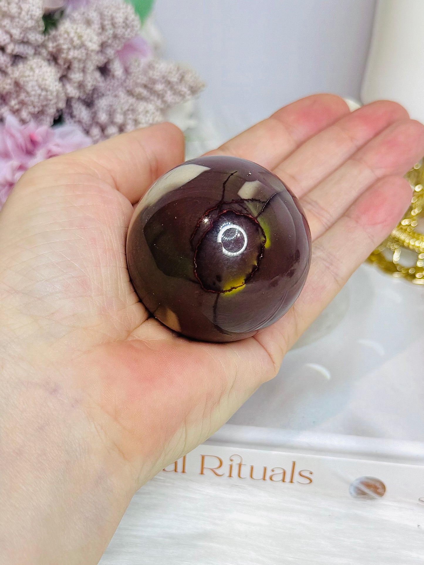 Mookaite Jasper Sphere on Stand 168g