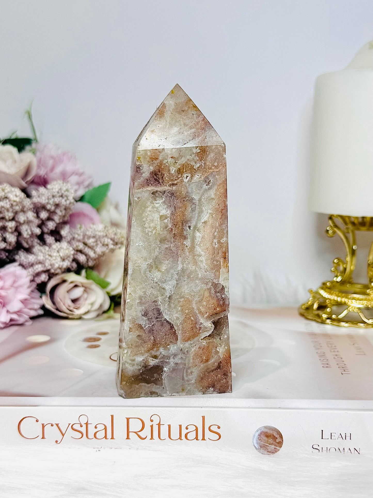 Pink Tourmaline Druzy Tower 12cm
