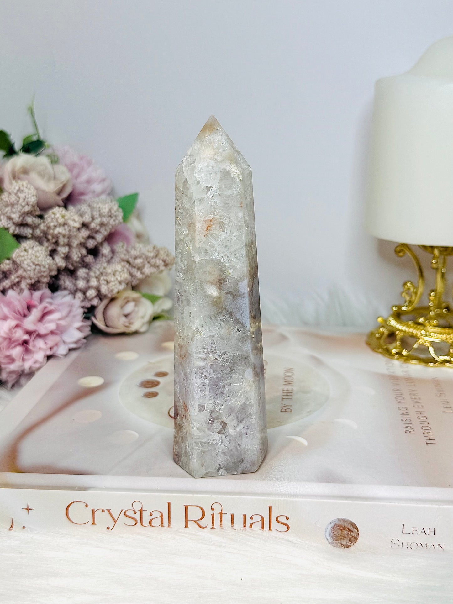 Druzy Flower Agate Tower 12.5cm