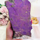 The Stone Of Freedom ~ Incredible Rare Natural Velvet Purpurite Huge Slab On Gold Stand, 22cm (Inc Stand) 683grams