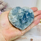 Blue Celestite Druzy Heart On Stand 443g