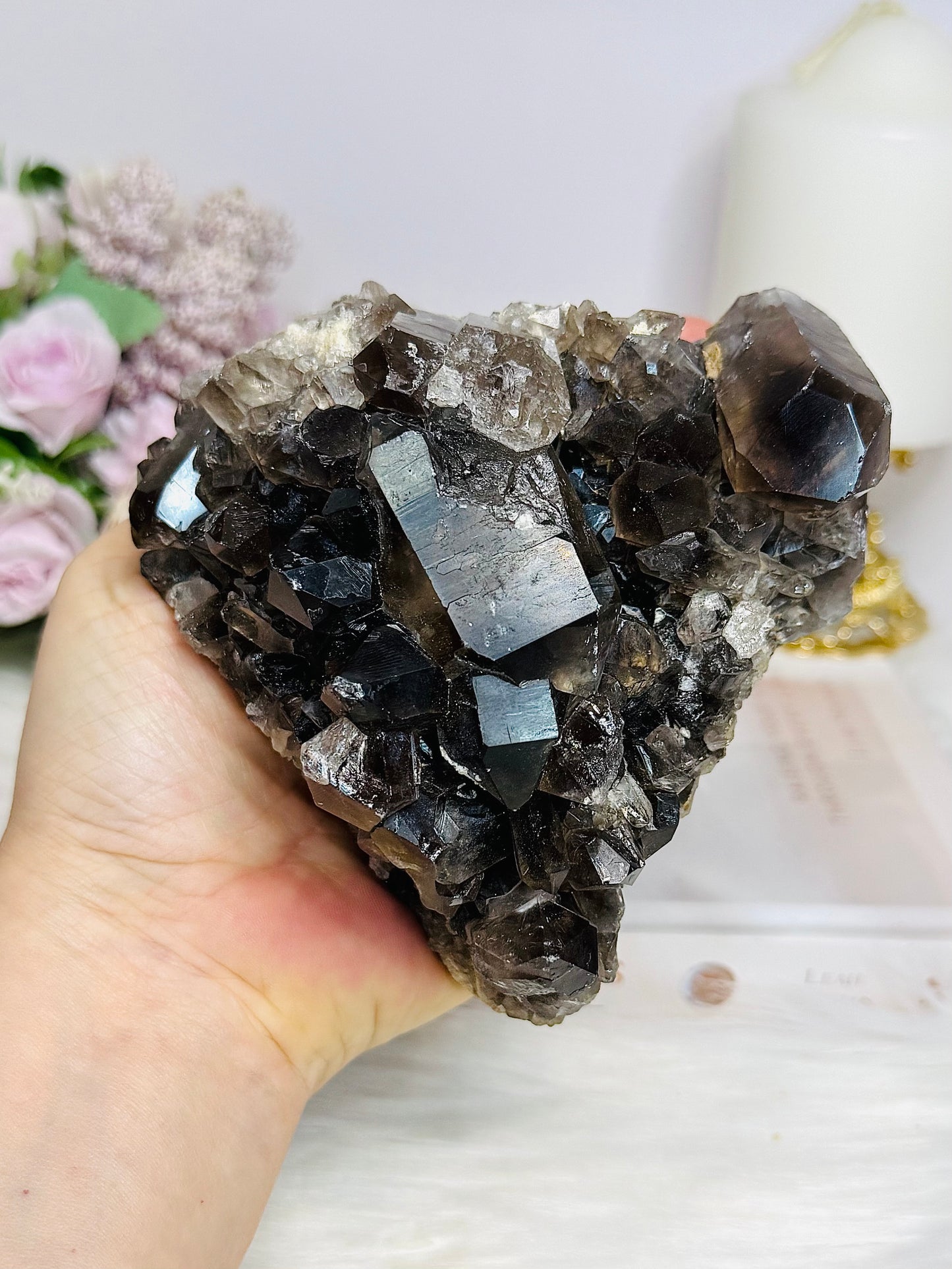 Large Smokey Quartz Cluster 11cm 835g