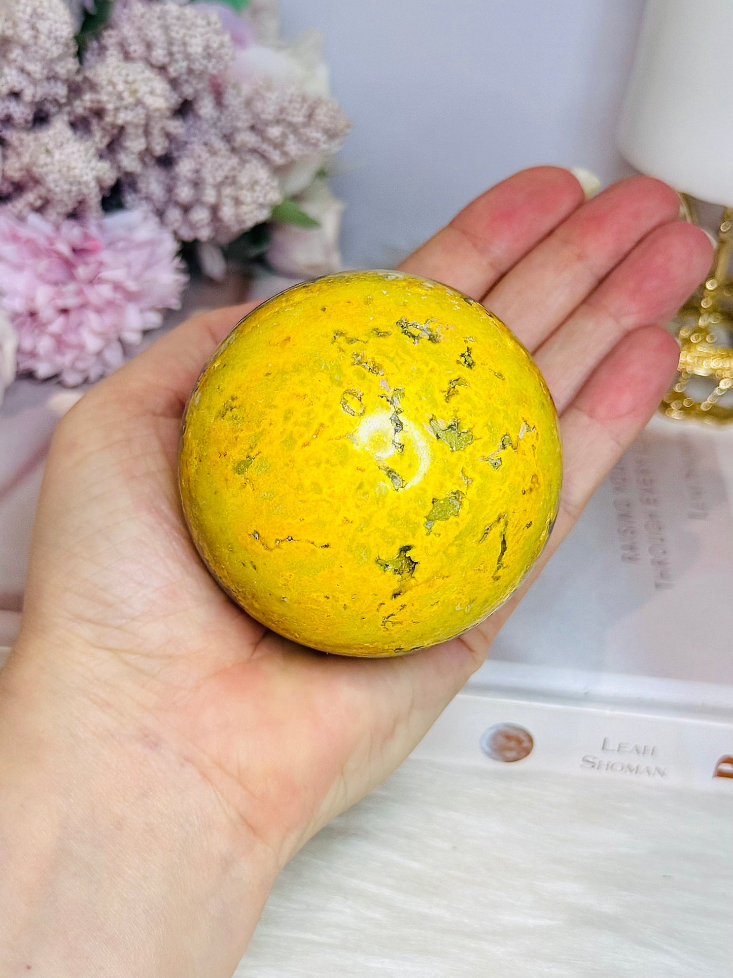 High Grade Large Bumblebee Jasper Sphere on Stand 423g