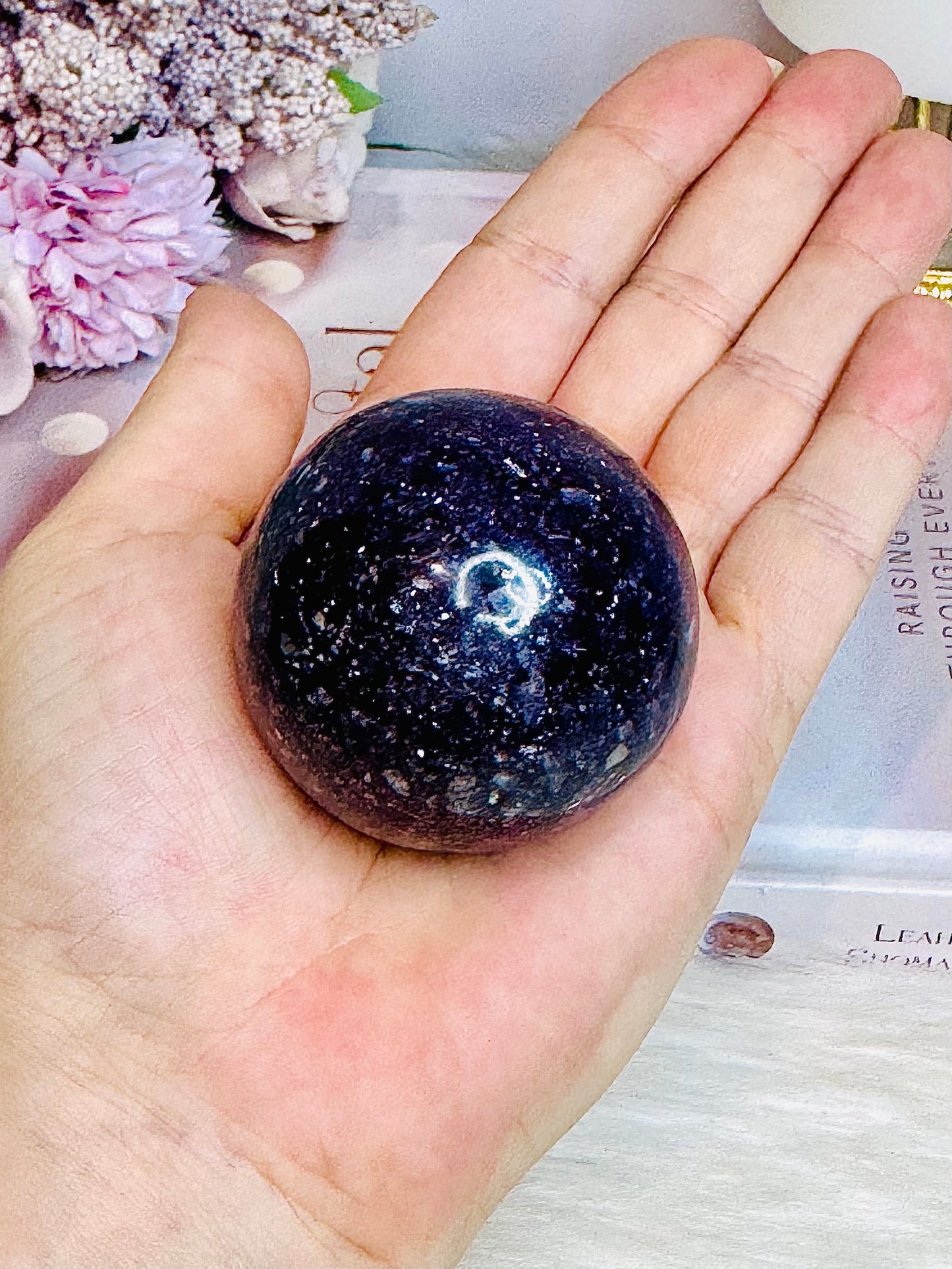 Purple Lepidolite Sphere on Stand 167g