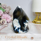 Orca Agate Carved Flame 10cm 375g