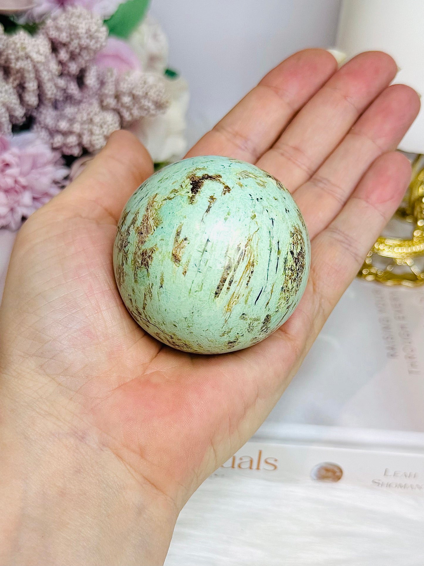 A Rare Stone ~ Genuine Inca Turquoise Sphere 188g On Stand