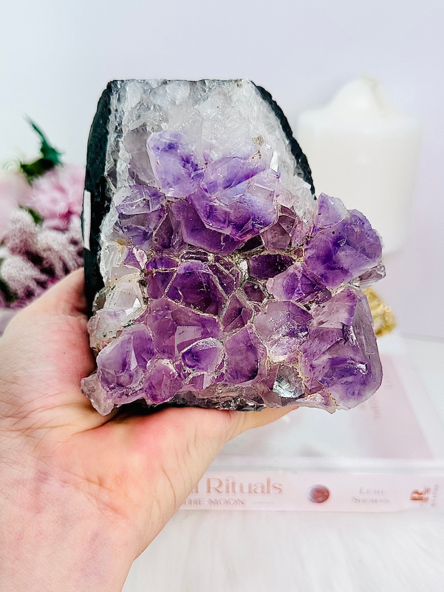 Stunning Large 1.42KG Amethyst Cluster From Uruguay