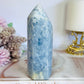 Gorgeous Natural High Grade Blue Calcite Chunky Tower 13cm