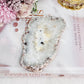 Druzy Black Flower Agate Slab on Stand 12cm