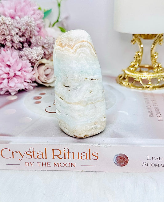 Emotional Understanding ~ Polished Caribbean Calcite Druzy Freeform 9cm