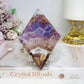 Crazy Lace Amethyst Diamond On Stand 13cm