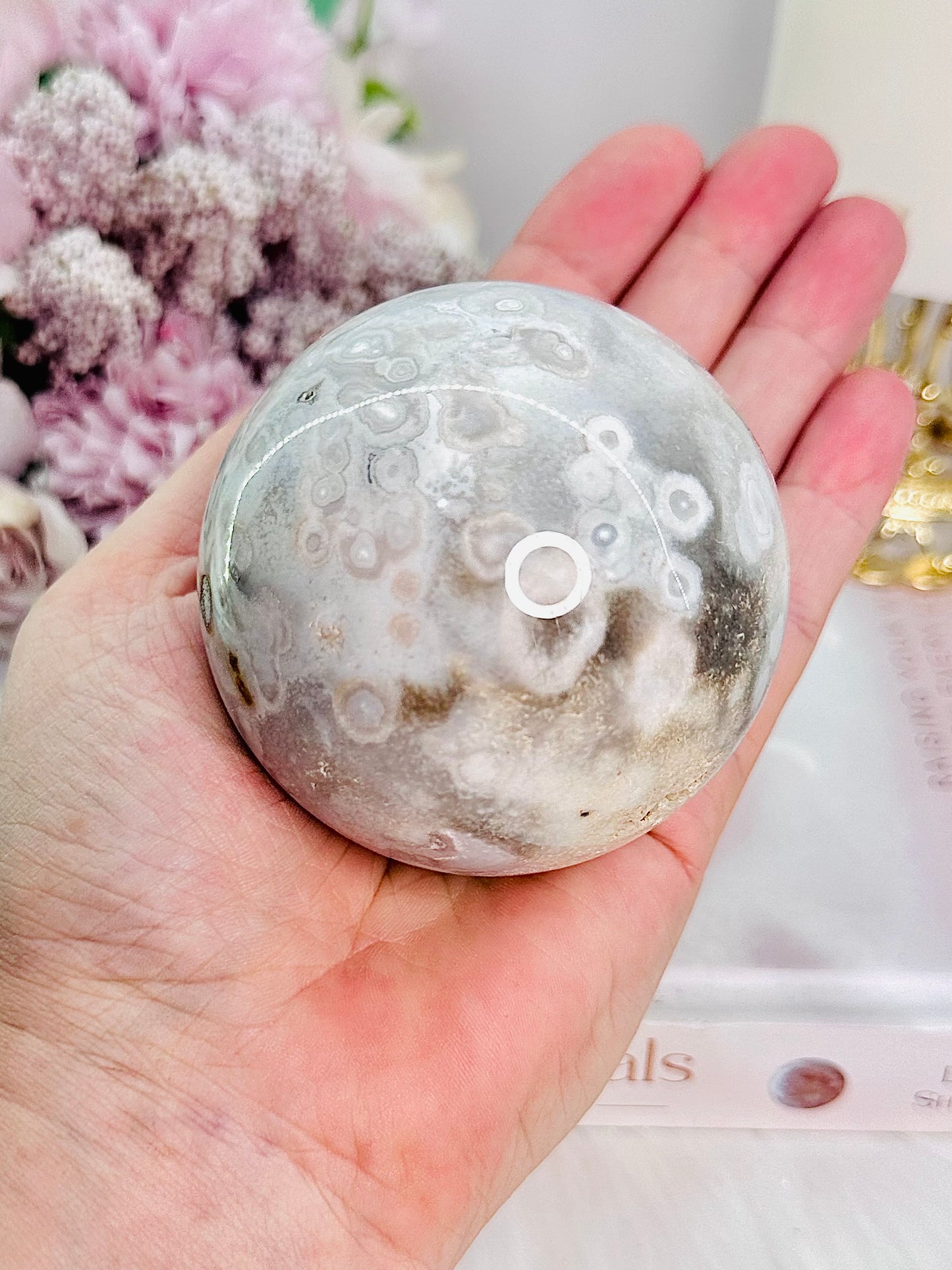 Stunning Large 401gram Druzy Pink Amethyst Sphere On Stand from Brazil