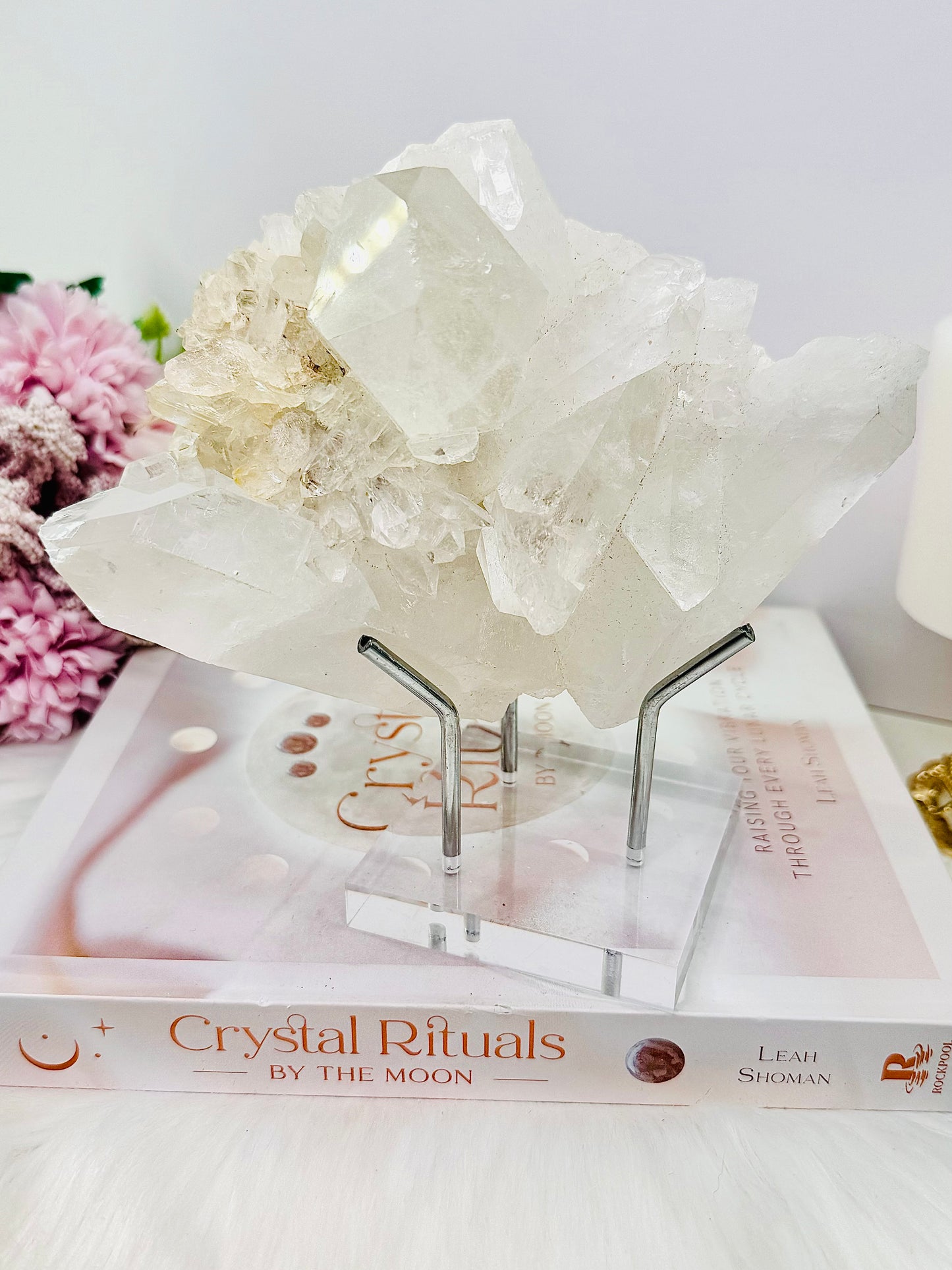 High Grade Stunning Large Clear Quartz Natural Specimen On Stand 1.2KG