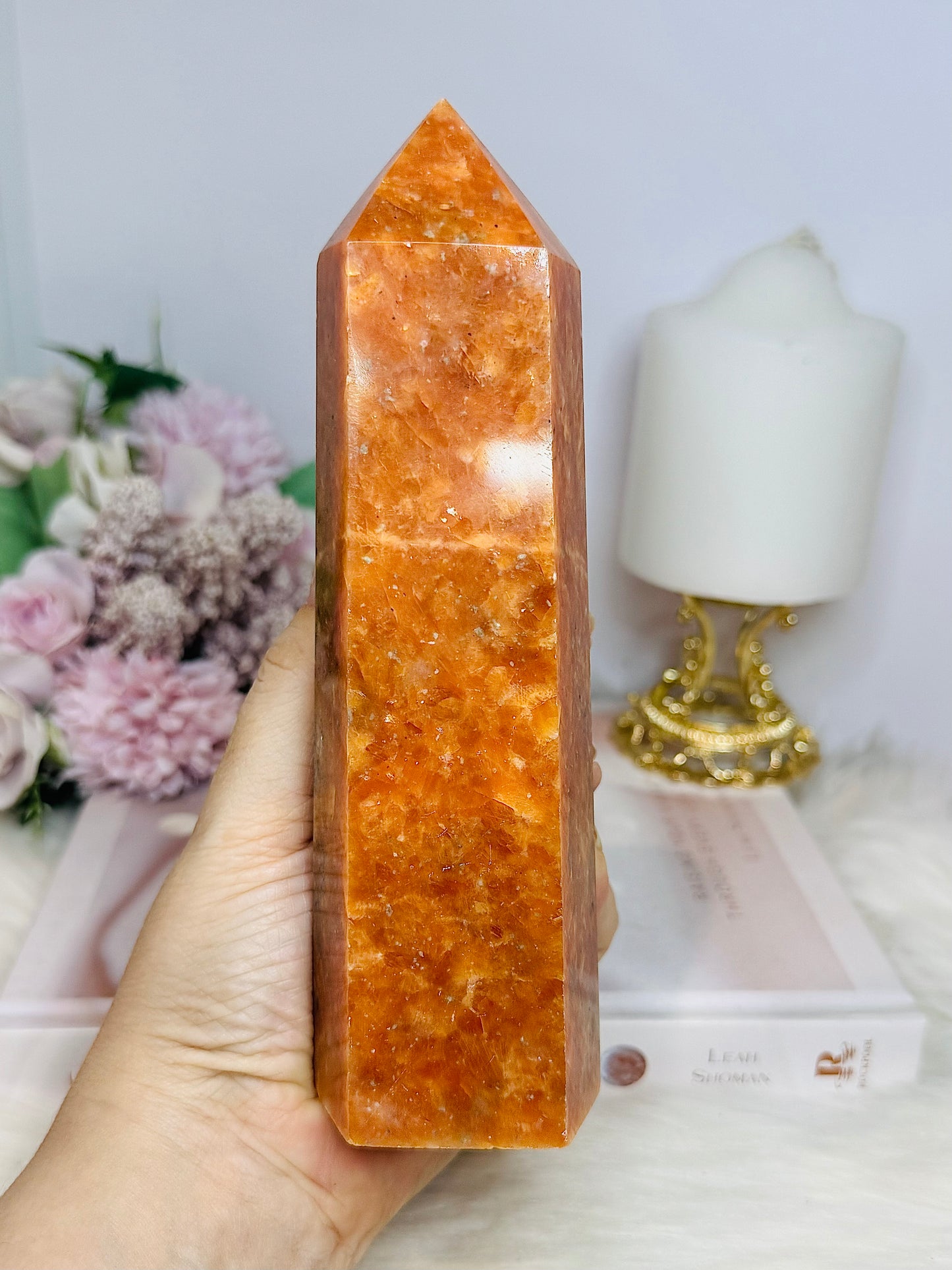 Large Sunstone Tower 1.6KG 18cm