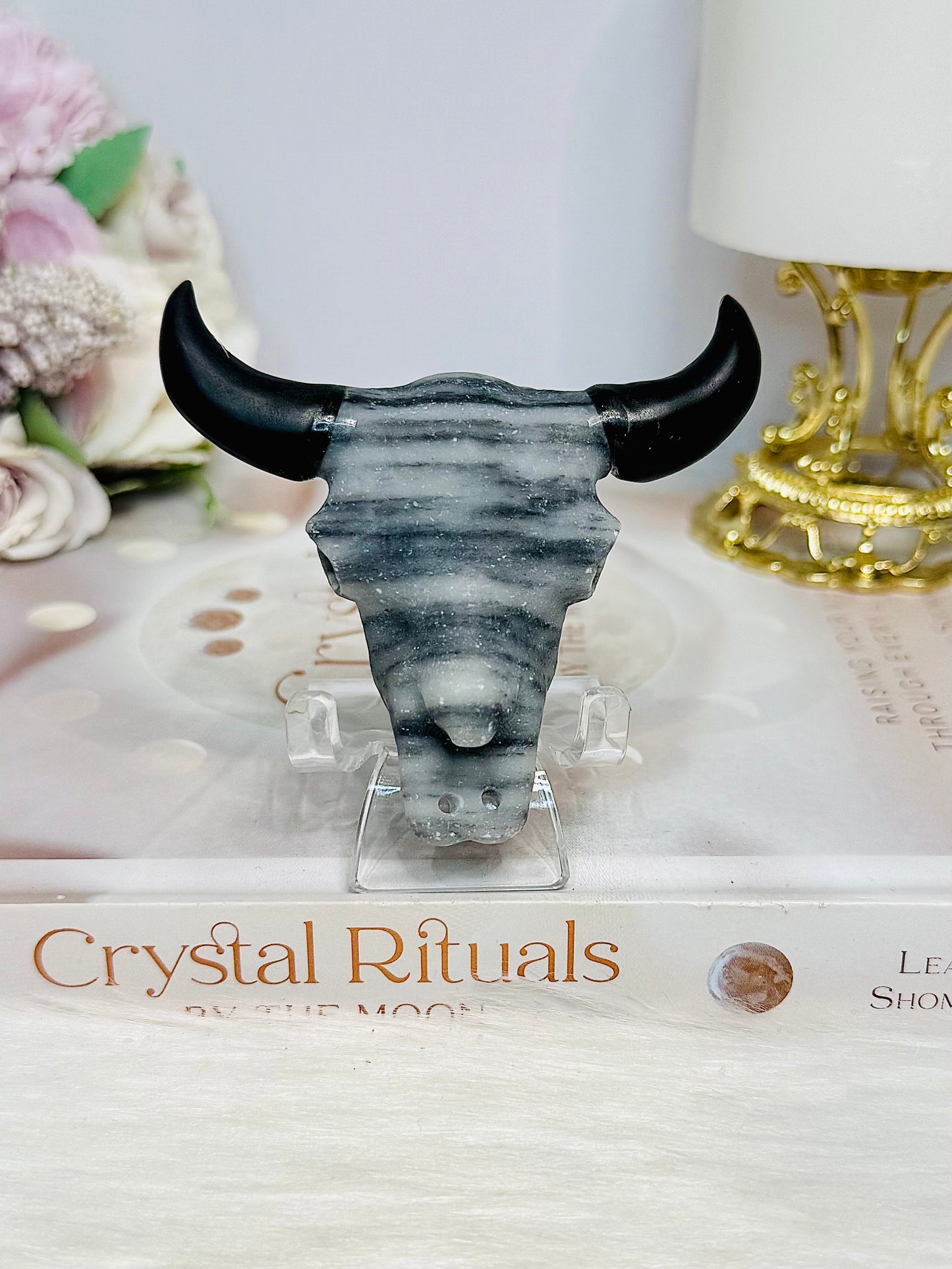 Thai Chi Stone Bull On Stand 8cm