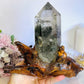 Stunning Large Garden Quartz | Lodolite Tower on Timber Base 938grams 27cm