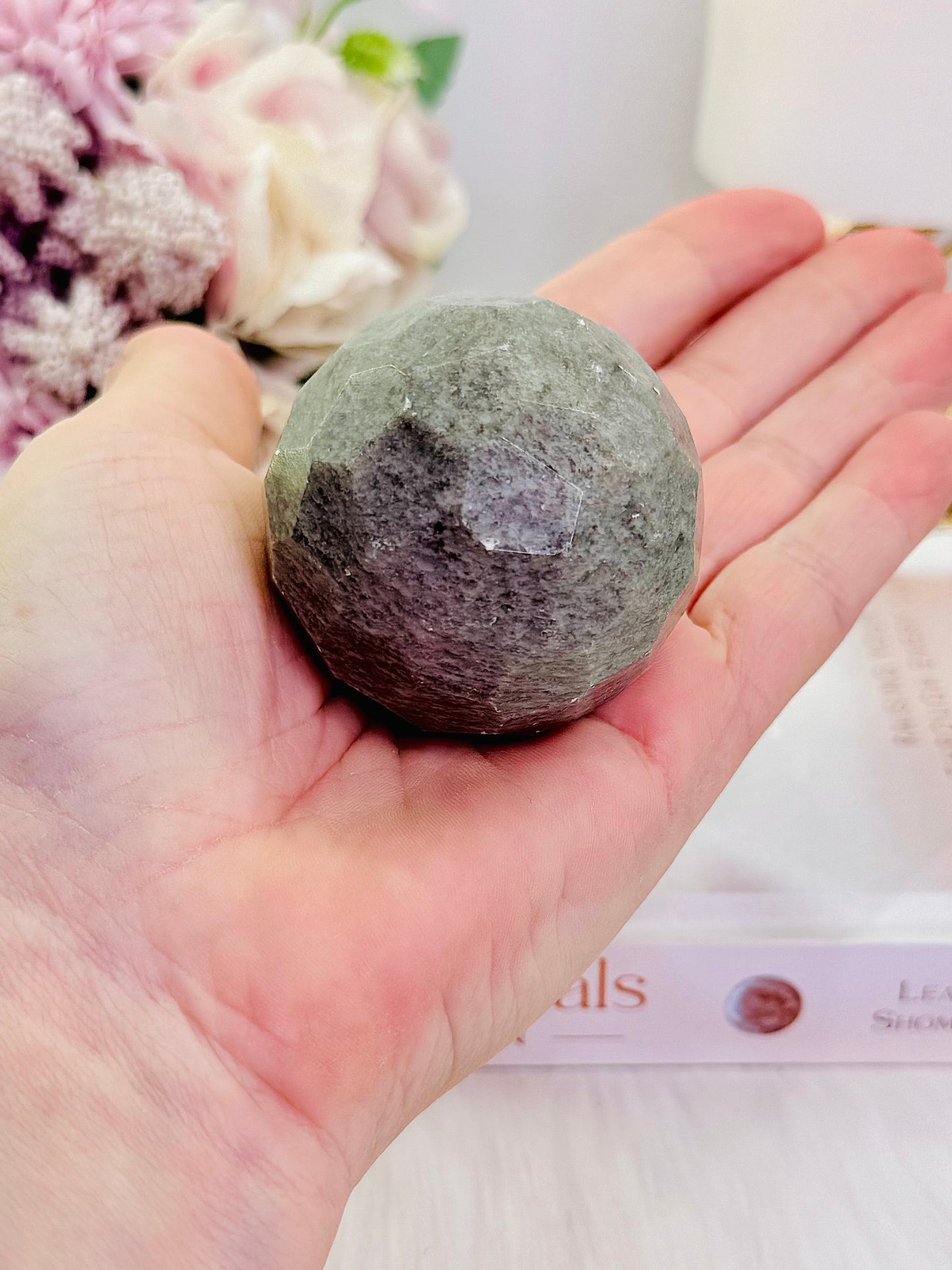 Uniquely Beautiful 184gram Cloud |Grey Quartz Faceted Sphere