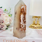 Flower Agate Tower 12cm Square Cut