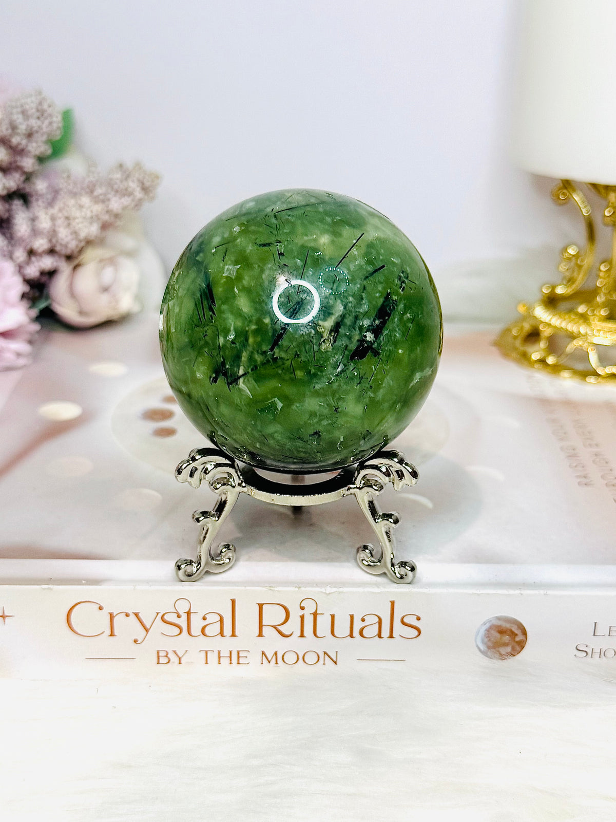 Prehnite Sphere On Stand 318g