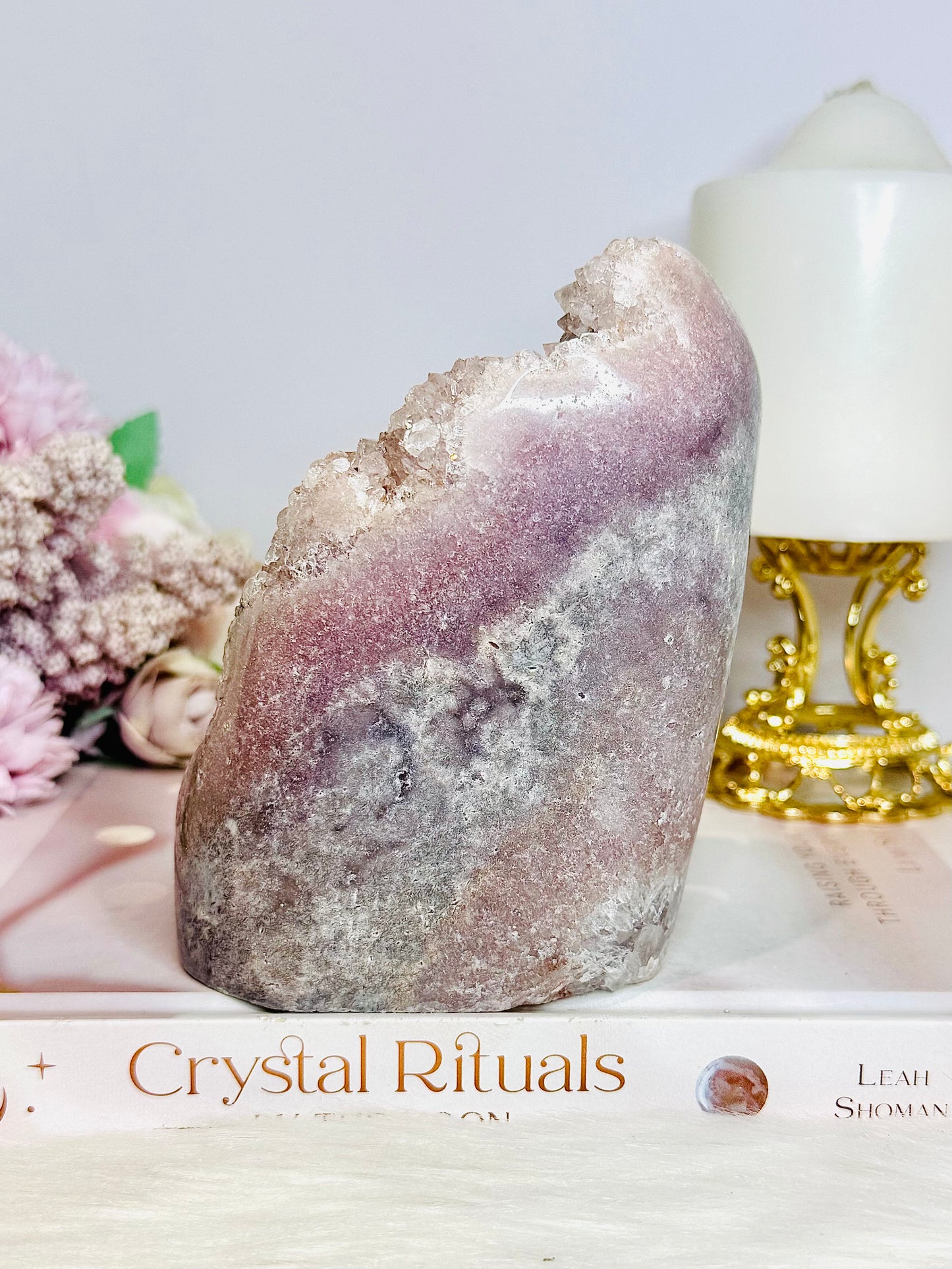 Pink Amethyst Natural Large Druzy Freeform From Brazil 1.02KG 14cm From Brazil
