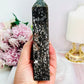 Sparkling Gorgeous Black Mica Tower 15cm Tall 348grams