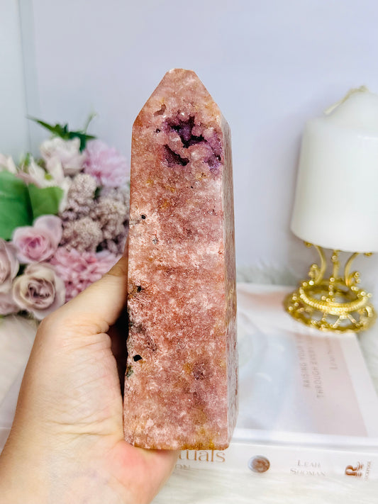 ⚜️ SALE ⚜️ Pink Amethyst Chunky Druzy Tower 16cm 540g