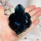 Fluorite Carved Flower On Stand 10cm 277g