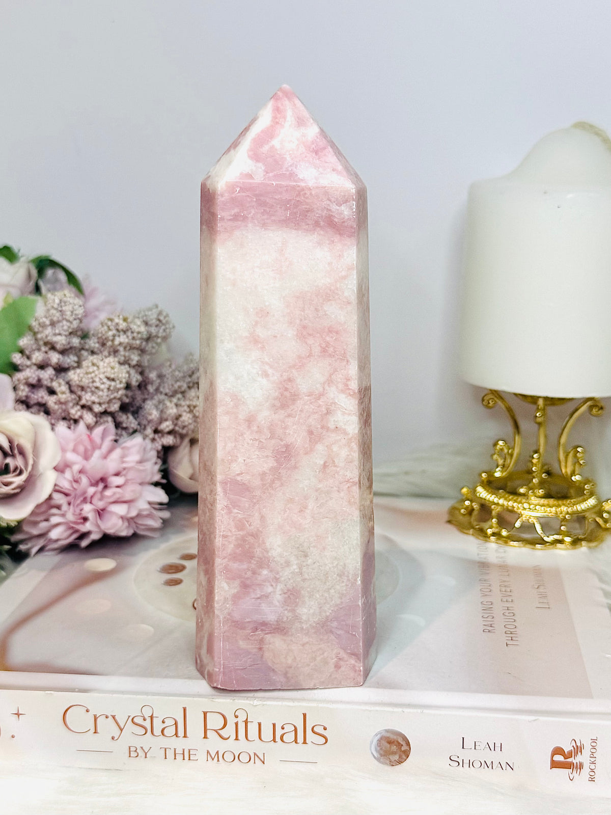 Large Pink Opal Tower 16.5cm