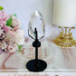 Classy & Fabulous High Grade Clear Quartz Faceted Diamond on Stand 14cm Tall