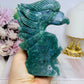 Large Perfectly Carved Moss Agate Eagle 633g 13cm