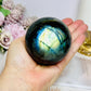 Large Labradorite Sphere on Stand 520g