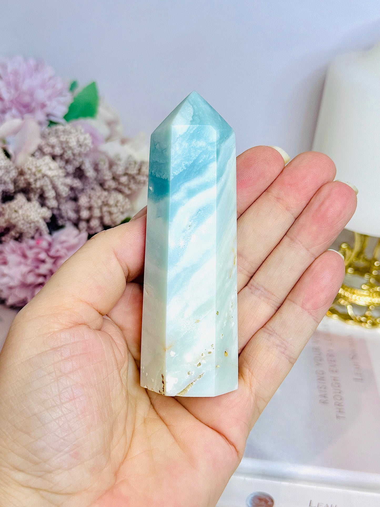 Sky Blue Quartz Tower 10cm