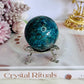 Absolutely Incredible High Grade Chrysocolla Sphere on Stand 198grams