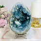 Huge Deep Blue Celestite Cluster Egg On Stand 1.8KG