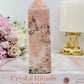 Chunky Tall 14cm Natural Druzy Pink Amethyst Tower (slight chip in tip)