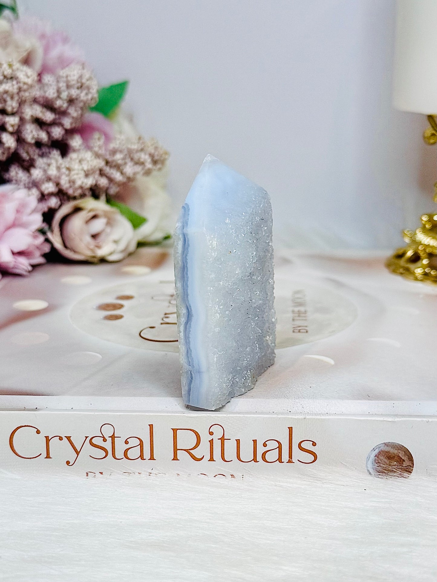 Blue Lace Agate Druzy Tower 6cm