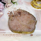 Large Pink Amethyst Druzy Chunky Coaster with Gold Plating 285g